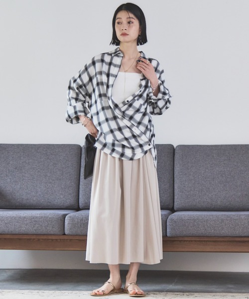 Doux archives（ドゥアルシーヴ）の「リバーシブルタフタスカート（スカート・レディース・ネイビー/ベージュ・FREE）」の21枚目の写真