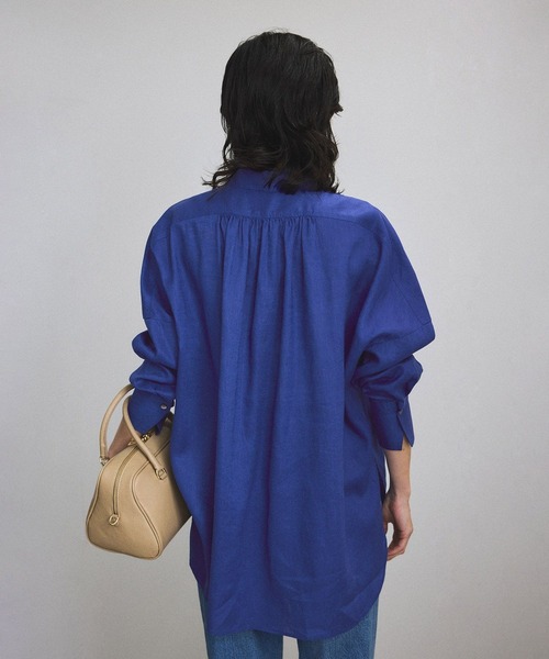 SALON adam et rope'（サロン アダム エ ロペ）の「リネンオーバーシャツ［GENTLE LINEN］（シャツ/ブラウス・レディース・グレー/ブルー/ホワイト・FREE）」の17枚目の写真