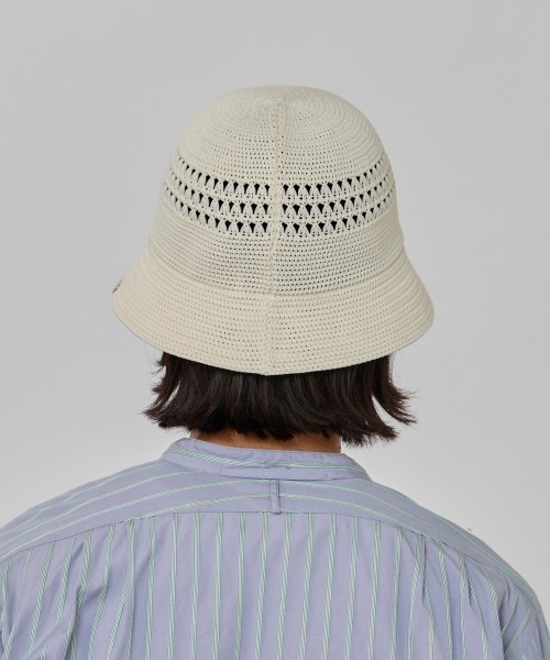 OVERRIDE（オーバーライド）の「OVERRIDE  REP OPENWORK KNIT HAT / オーバーライド（ハット・メンズ・ブラック/ライトブラウン/ホワイト/ライトパープル・59cm）」の8枚目の写真