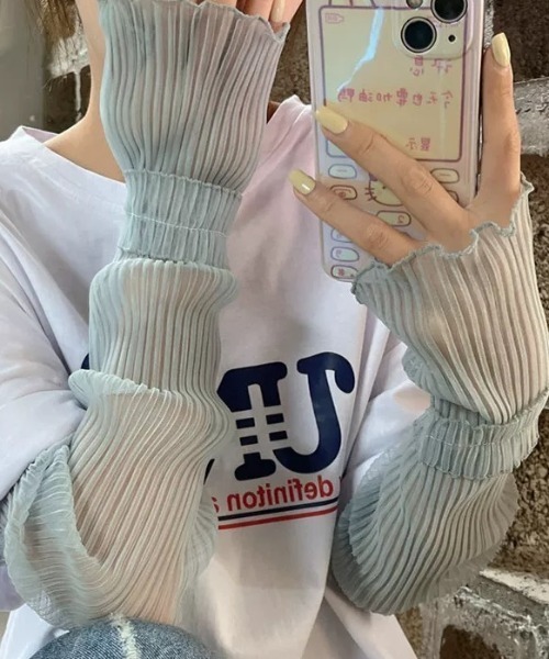 パフスリーブアームカバーセットニット(F WHITE): TOPS