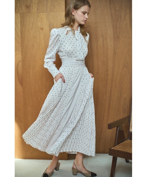 Estella.K(エステラケー)の「Abby Dress クロスネックタイドットドレス(ワンピース・レディース・ブラック系その他/ホワイト系その他/ブラック系その他2/ピンク系その他・FREE)」の19枚目の写真