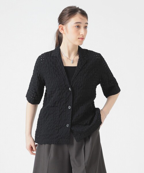 B:MING by BEAMS(ビーミングバイビームス)の「シアー チェック ジャケット(S~M)(テーラードジャケット・レディース・ホワイト/ブラック・MEDIUM/SMALL)」の8枚目の写真