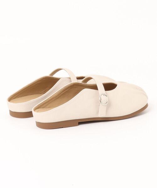 shoes365(シューズスリーシックスファイヴ)の「【shoes 365】ギャザーデザインメリージェーンミュール (SS)(スリッポン・レディース・オフホワイト/ブラウン・25.0cm/24.5cm/24.0cm/23.5cm/23.0cm/22.5cm)」の5枚目の写真
