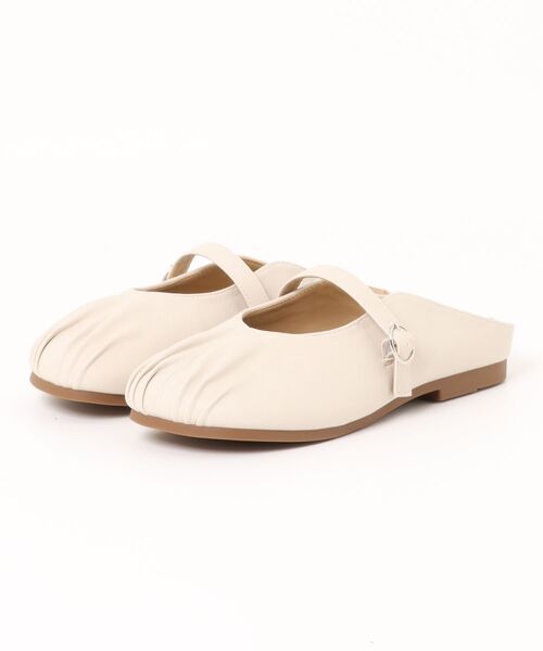shoes365(シューズスリーシックスファイヴ)の「【shoes 365】ギャザーデザインメリージェーンミュール (SS)(スリッポン・レディース・オフホワイト/ブラウン・25.0cm/24.5cm/24.0cm/23.5cm/23.0cm/22.5cm)」の7枚目の写真
