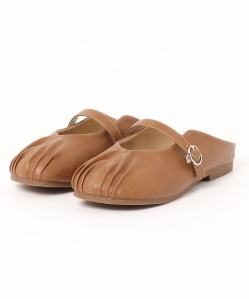 shoes365(シューズスリーシックスファイヴ)の「【shoes 365】ギャザーデザインメリージェーンミュール (SS)(スリッポン・レディース・オフホワイト/ブラウン・25.0cm/24.5cm/24.0cm/23.5cm/23.0cm/22.5cm)」の8枚目の写真