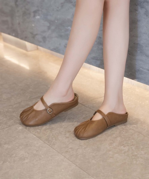 shoes365(シューズスリーシックスファイヴ)の「【shoes 365】ギャザーデザインメリージェーンミュール (SS)(スリッポン・レディース・オフホワイト/ブラウン・25.0cm/24.5cm/24.0cm/23.5cm/23.0cm/22.5cm)」の10枚目の写真