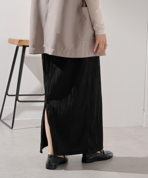 MAISON BREEZE（メゾンブリーズ）の「【MAISON BREEZE】ウェーブパイピングスカート DTK（スカート・レディース・ブラウン/ブラック・FREE）」の12枚目の写真