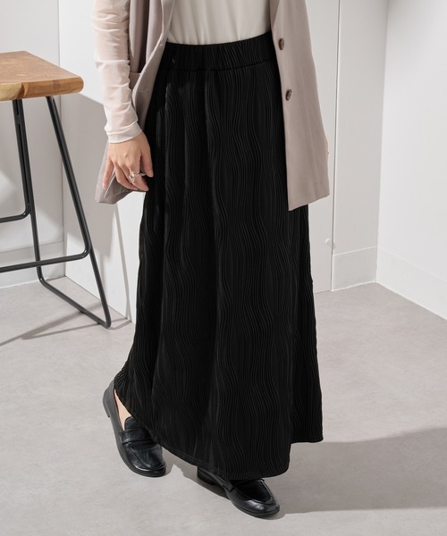 MAISON BREEZE（メゾンブリーズ）の「【MAISON BREEZE】ウェーブパイピングスカート DTK（スカート・レディース・ブラウン/ブラック・FREE）」の11枚目の写真