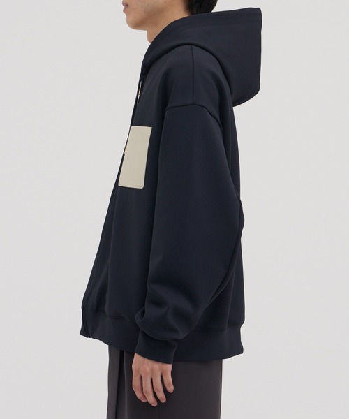 別注 Zip Up Hoodie With Washable Leather Pocket（パーカー