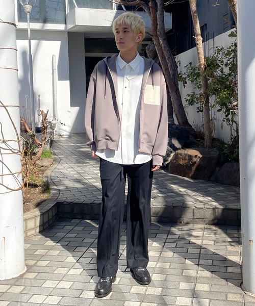 【CULLNI】　ブルゾン　ジップパーカー セール】別注 Zip Up Hoodie With Washable Leather Pocket