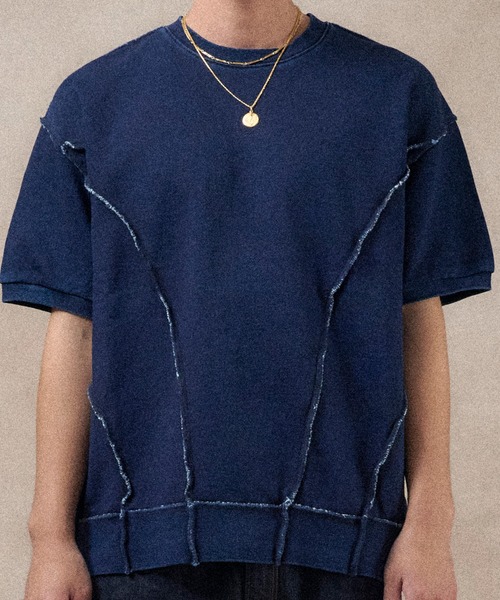 Hub&Spoke(ハブアンドスポーク)の「HUB&SPOKE インサイドアウト Tee(Tシャツ/カットソー・メンズ・ダークインディゴブルー/ライトインディゴブルー/インディゴブルー・LARGE/MEDIUM/X-LARGE)」の5枚目の写真