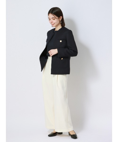 SUIT SQUARE(スーツスクエア)の「パールネックレス2WAYブラウス 8分袖 ウォッシャブル ジョーゼット(シャツ/ブラウス・レディース・ホワイト系/ネイビー系・38(9号))」の13枚目の写真