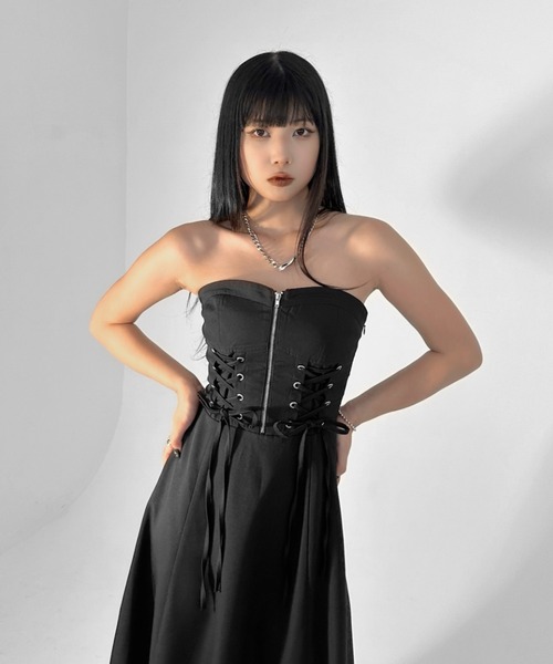 vaqutaux VOYAGE リトルブラックドレス　ベアトップワンピース LVEU.（ラブユ.）の「ベアトップワンピース（ワンピース）」 - WEAR