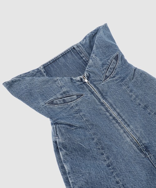 YOHEI OHNO（ヨウヘイオオノ）の「High Waist Denim（デニムパンツ・レディース・ブラック/インディゴブルー・36）」の5枚目の写真