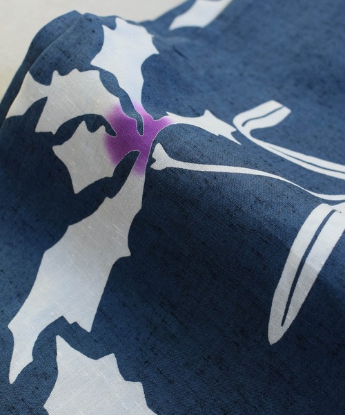 手染め注染浴衣3点セット utatane×注染工房 赤坂紬 青
