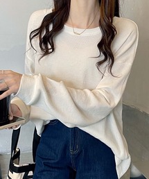 Girly Doll（ガーリードール）の「ドロップショルダーワッフルカットソー（Tシャツ/カットソー）」