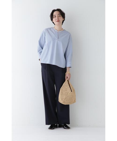 human woman(ヒューマンウーマン)の「【4サイズ展開】◆Pレーヨン麻ポプリンマーベルトセミワイドパンツ(その他パンツ・レディース・ネイビー/ベージュ系その他2/ベージュ系その他3・SMALL/MEDIUM/LARGE/X-SMALL)」の17枚目の写真