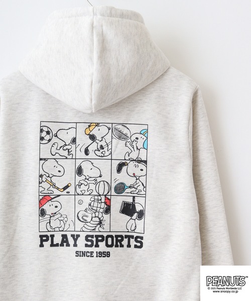 PEANUTS（ピーナッツ）の「PEANUTS裏起毛プルパーカー（パーカー・メンズ・オートミール/ネイビー/チャコール/オフホワイト/ブラック/ブルーグレー・M/L/LL）」の6枚目の写真