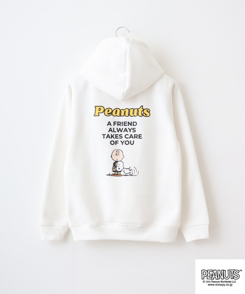 PEANUTS（ピーナッツ）の「PEANUTS裏起毛プルパーカー（パーカー・メンズ・オートミール/ネイビー/チャコール/オフホワイト/ブラック/ブルーグレー・M/L/LL）」の9枚目の写真