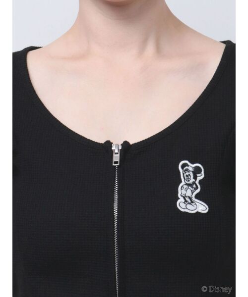 トップス miki セール】Mickey Mouse / フロントZIPワッフルトップス（Tシャツ