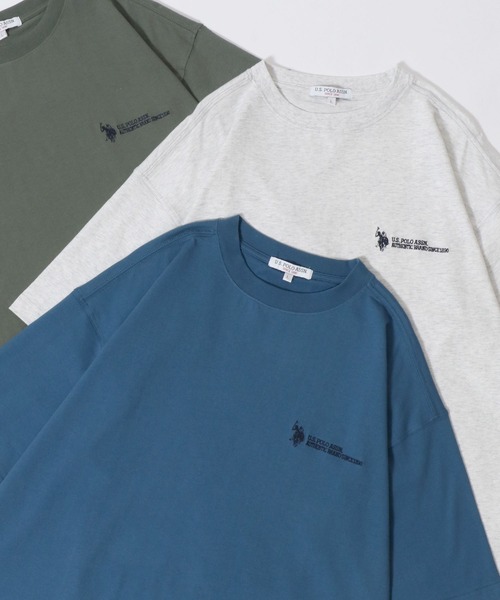 U.S. POLO ASSN.(ユーエスポロアッスン)の「U.S. POLO ASSN./ユーエスポロアッスン 別注 オーバーサイズ ワンポイント刺繍 半袖Tシャツ レディース メンズ(Tシャツ/カットソー・メンズ・ベージュ/ダークグリーン/ブラック/ホワイト/カーキ/ダークブルー/オートミール・M/L/LL)」の7枚目の写真