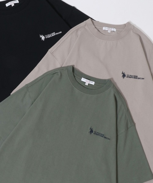 U.S. POLO ASSN.(ユーエスポロアッスン)の「U.S. POLO ASSN./ユーエスポロアッスン 別注 オーバーサイズ ワンポイント刺繍 半袖Tシャツ レディース メンズ(Tシャツ/カットソー・メンズ・ベージュ/ダークグリーン/ブラック/ホワイト/カーキ/ダークブルー/オートミール・M/L/LL)」の6枚目の写真