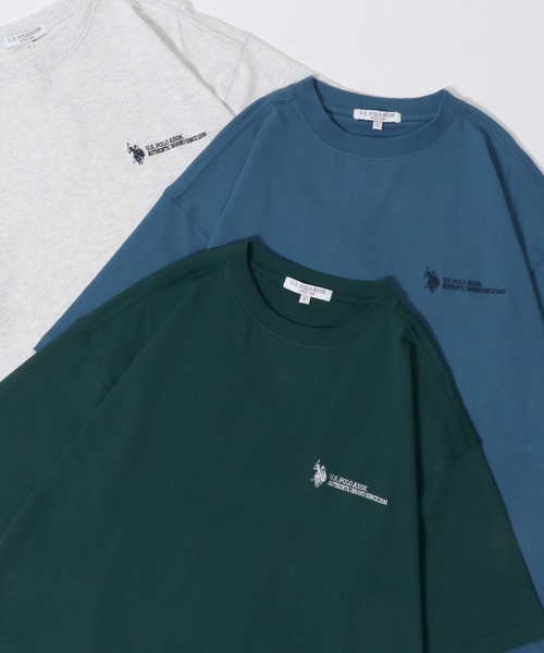 U.S. POLO ASSN.(ユーエスポロアッスン)の「U.S. POLO ASSN./ユーエスポロアッスン 別注 オーバーサイズ ワンポイント刺繍 半袖Tシャツ レディース メンズ(Tシャツ/カットソー・メンズ・ベージュ/ダークグリーン/ブラック/ホワイト/カーキ/ダークブルー/オートミール・M/L/LL)」の5枚目の写真