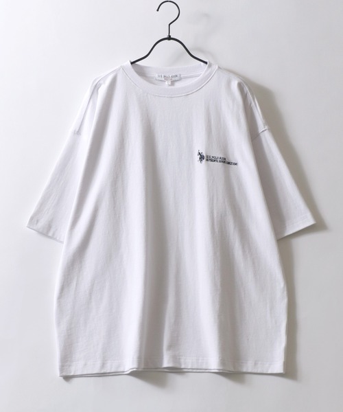 U.S. POLO ASSN.(ユーエスポロアッスン)の「U.S. POLO ASSN./ユーエスポロアッスン 別注 オーバーサイズ ワンポイント刺繍 半袖Tシャツ レディース メンズ(Tシャツ/カットソー・メンズ・ベージュ/ダークグリーン/ブラック/ホワイト/カーキ/ダークブルー/オートミール・M/L/LL)」の8枚目の写真