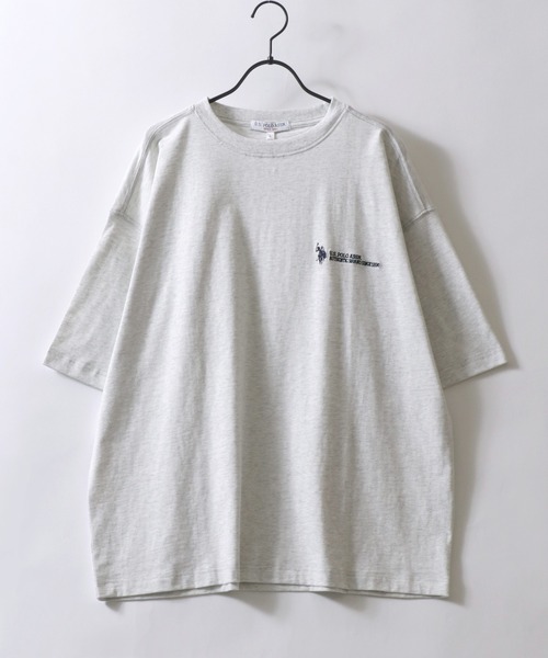 U.S. POLO ASSN.(ユーエスポロアッスン)の「U.S. POLO ASSN./ユーエスポロアッスン 別注 オーバーサイズ ワンポイント刺繍 半袖Tシャツ レディース メンズ(Tシャツ/カットソー・メンズ・ベージュ/ダークグリーン/ブラック/ホワイト/カーキ/ダークブルー/オートミール・M/L/LL)」の11枚目の写真