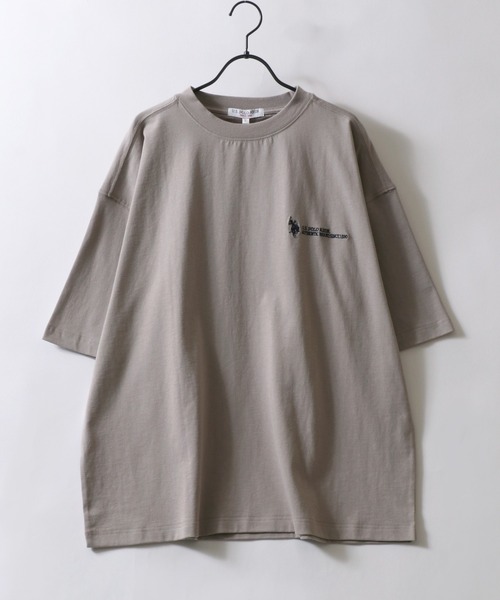 U.S. POLO ASSN.(ユーエスポロアッスン)の「U.S. POLO ASSN./ユーエスポロアッスン 別注 オーバーサイズ ワンポイント刺繍 半袖Tシャツ レディース メンズ(Tシャツ/カットソー・メンズ・ベージュ/ダークグリーン/ブラック/ホワイト/カーキ/ダークブルー/オートミール・M/L/LL)」の10枚目の写真