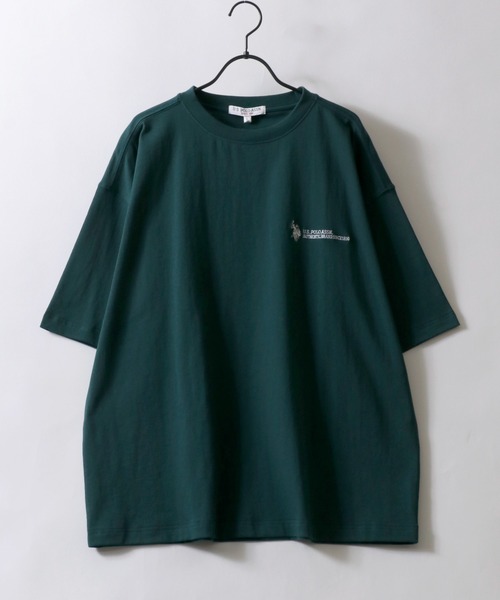 U.S. POLO ASSN.(ユーエスポロアッスン)の「U.S. POLO ASSN./ユーエスポロアッスン 別注 オーバーサイズ ワンポイント刺繍 半袖Tシャツ レディース メンズ(Tシャツ/カットソー・メンズ・ベージュ/ダークグリーン/ブラック/ホワイト/カーキ/ダークブルー/オートミール・M/L/LL)」の12枚目の写真