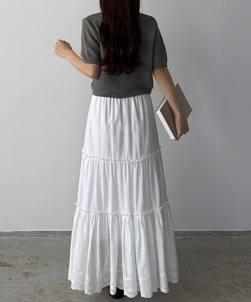 callautia(カラウティア)の「ハートボタン半袖ニットカーディガン(ショート丈)(カーディガン/ボレロ・レディース・ブラック/アイボリー/グレー・MEDIUM/LARGE)」の16枚目の写真