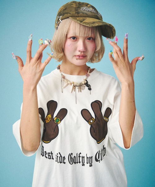 GALFY(ガルフィー)の「GALFY-ウェッサイ成金Tee(Tシャツ/カットソー・メンズ・ブラック/サックスブルー/ホワイト・L/XL)」の6枚目の写真