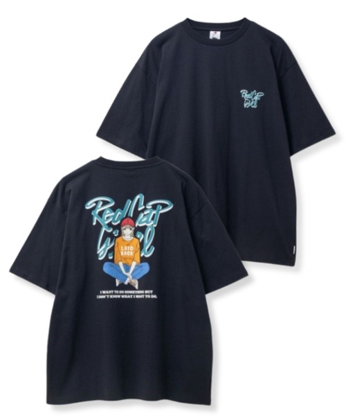 Red Cap Girl(レッドキャプガール)の「RED CAP GIRL 天竺 バックプリントTシャツ(Tシャツ/カットソー・メンズ・ブルー/チャコールグレー/杢グレー/ブラック/ホワイト・L/M)」の2枚目の写真