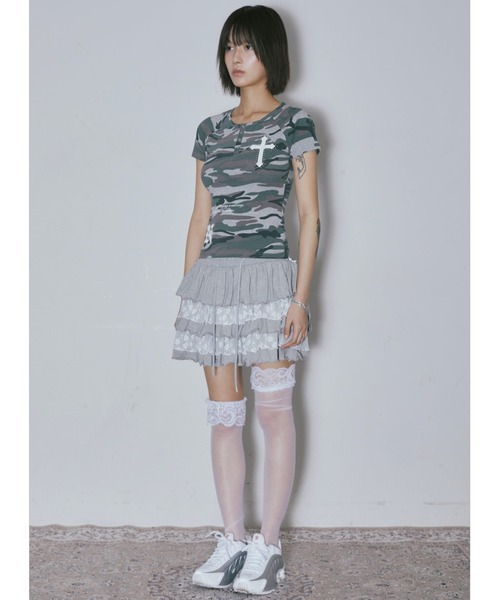 NIIER NOR（ニアノア）の「A'GEM/9 × .kom 『NIIER NOR/ニーアノア』 VINTAGE CROSS BUTTON DOWN TEE/ヴィンテージクロス ボタンダウン  Tシャツ【SET UP対応商品】（Tシャツ/カットソー・レディース・B/A・FREE）」の11枚目の写真