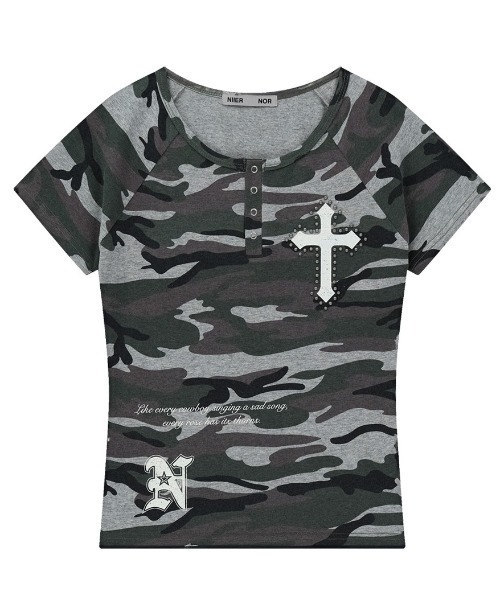 A'GEM/9 × .kom 『NIIER NOR/ニーアノア』 VINTAGE CROSS BUTTON