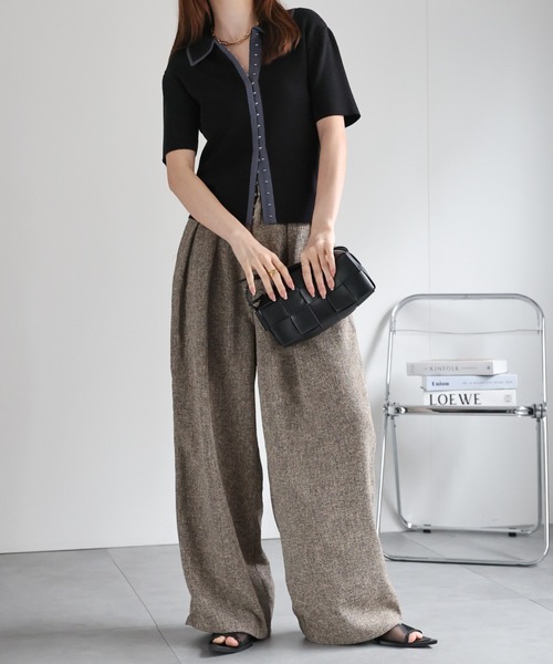 セール】サマーツイードタックワイドパンツ（その他パンツ