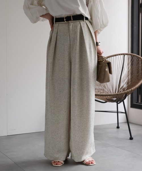 sakishimatokyo（サキシマトーキョー）の「サマーツイードタックワイドパンツ（その他パンツ・レディース・グレー/アイボリー/ブラック/ブラウン・FREE）」の8枚目の写真