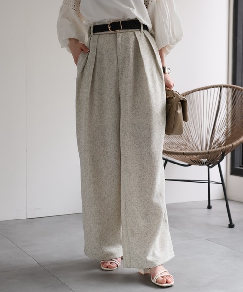 sakishimatokyo（サキシマトーキョー）の「サマーツイードタックワイドパンツ（その他パンツ・レディース・グレー/アイボリー/ブラック/ブラウン・FREE）」の10枚目の写真
