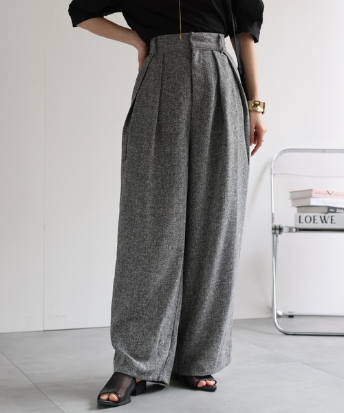 sakishimatokyo（サキシマトーキョー）の「サマーツイードタックワイドパンツ（その他パンツ・レディース・グレー/アイボリー/ブラック/ブラウン・FREE）」の11枚目の写真