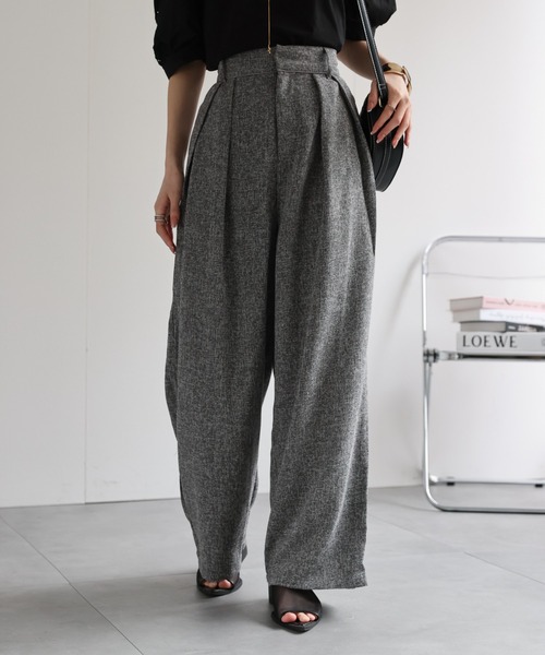 sakishimatokyo（サキシマトーキョー）の「サマーツイードタックワイドパンツ（その他パンツ・レディース・グレー/アイボリー/ブラック/ブラウン・FREE）」の13枚目の写真