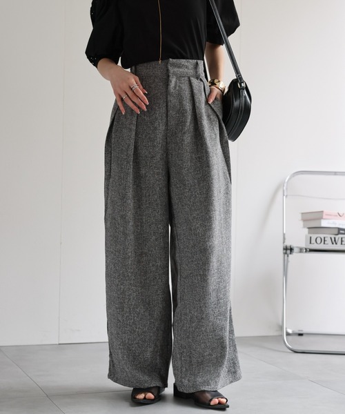 sakishimatokyo（サキシマトーキョー）の「サマーツイードタックワイドパンツ（その他パンツ・レディース・グレー/アイボリー/ブラック/ブラウン・FREE）」の12枚目の写真