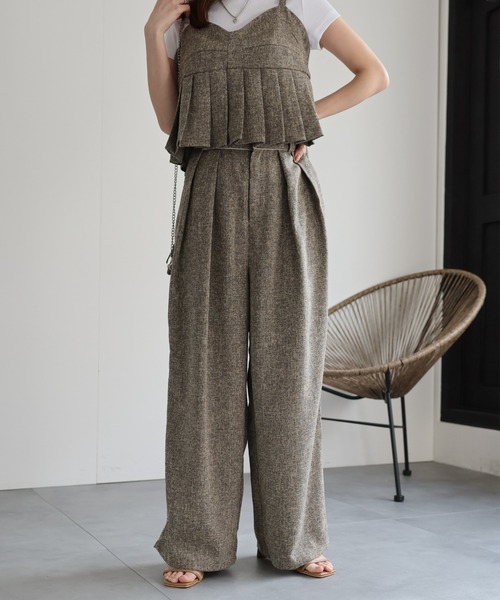 sakishimatokyo（サキシマトーキョー）の「サマーツイードタックワイドパンツ（その他パンツ・レディース・グレー/アイボリー/ブラック/ブラウン・FREE）」の18枚目の写真
