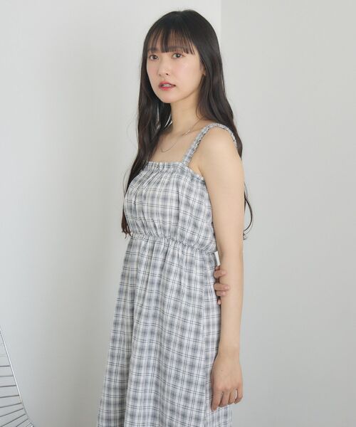 RETRO GIRL（レトロガール）の「ギャザーキャミOP（ワンピース・レディース・ブラック/ホワイト系その他/ブラウン系その他2・FREE）」の8枚目の写真