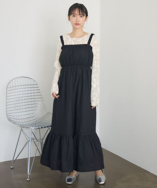 RETRO GIRL（レトロガール）の「ギャザーキャミOP（ワンピース・レディース・ブラック/ホワイト系その他/ブラウン系その他2・FREE）」の10枚目の写真