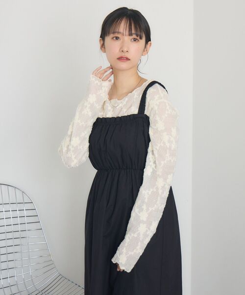 RETRO GIRL（レトロガール）の「ギャザーキャミOP（ワンピース・レディース・ブラック/ホワイト系その他/ブラウン系その他2・FREE）」の17枚目の写真