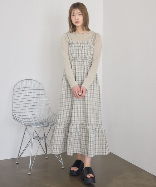 RETRO GIRL（レトロガール）の「ギャザーキャミOP（ワンピース・レディース・ブラック/ホワイト系その他/ブラウン系その他2・FREE）」の18枚目の写真