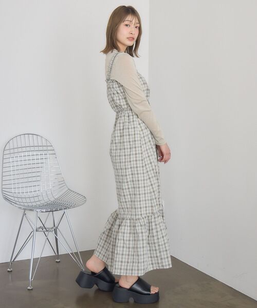 RETRO GIRL（レトロガール）の「ギャザーキャミOP（ワンピース・レディース・ブラック/ホワイト系その他/ブラウン系その他2・FREE）」の19枚目の写真