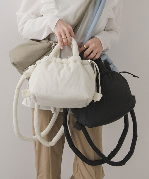 rectangle（レクタングル）の「マルチウェイナイロンミニバッグ（ショルダーバッグ・レディース・ホワイト/ブルー/グレイッシュベージュ/ブラック・FREE）」の5枚目の写真