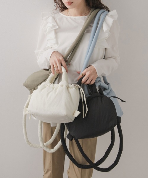 rectangle（レクタングル）の「マルチウェイナイロンミニバッグ（ショルダーバッグ・レディース・ホワイト/ブルー/グレイッシュベージュ/ブラック・FREE）」の6枚目の写真